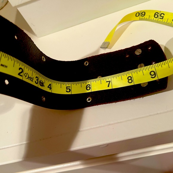 Unisex Leather Cuff with Metal Details - Picture 8 of 11